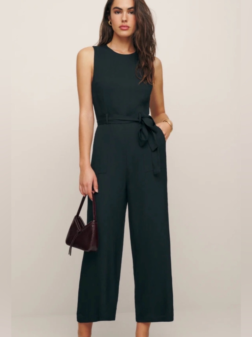 Reformation Naomi Jumpsuit Size 6 Black NWT **missing belt**